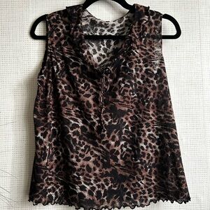 Source Unknown Brown and Black Sleeveless Tank Top